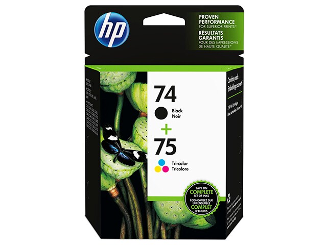 HP 74 Black 75 Tri color Original Ink Cartridges 2 pack CC659FN