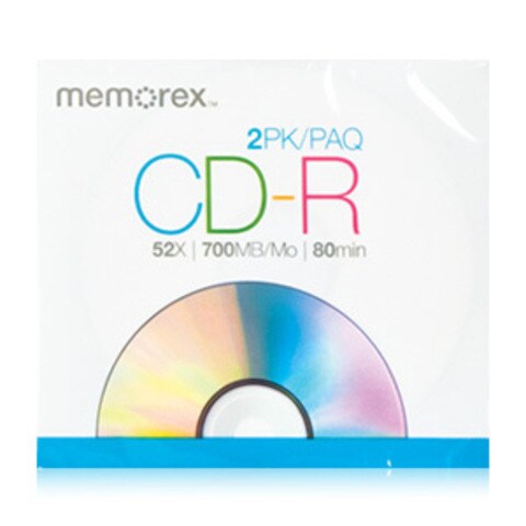 Memorex CD R Writeable CDs 52x 2 Pack