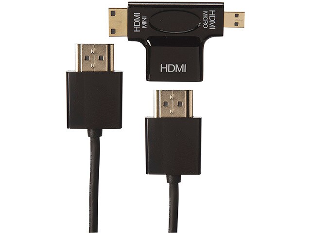 Nexxtech Slim HDMI Cable with Mini Micro Adapter