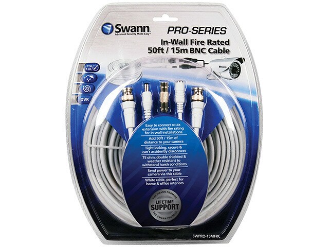 Swann SWPRO 15MFRC GL In Wall Fire Rated 15m 50 BNC Cable