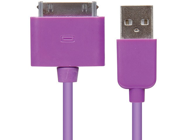 Nexxtech 1.2m 4 30 Pin Connector Sync Cable for Apple Devices Purple