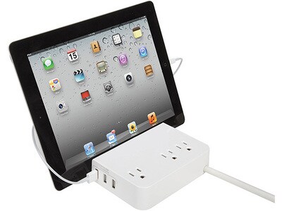Nexxtech 3-Outlet Surge Block with 3 USB ports