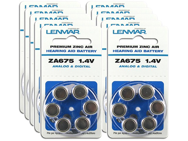 Lenmar HZA675 Premium Zinc Air Hearing Aid Batteries 60 Pack