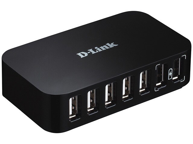 D Link DUB H7BL 7 Port USB 2.0 Hub