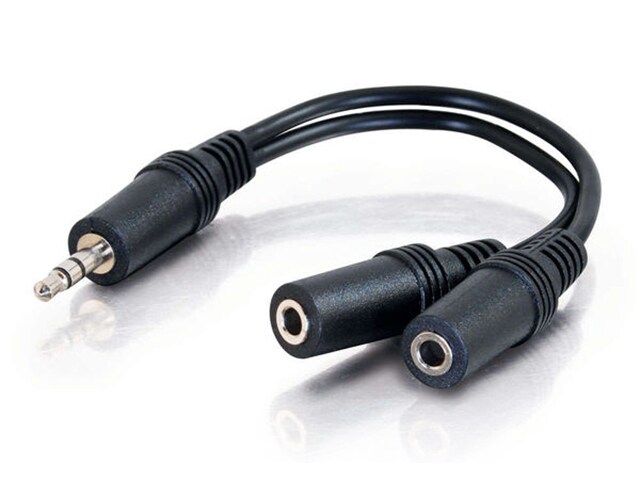 C2G 40426 152.4mm 6 quot; Value Series One 3.5mm Stereo Male To Two 3.5mm Stereo Female Y Cable