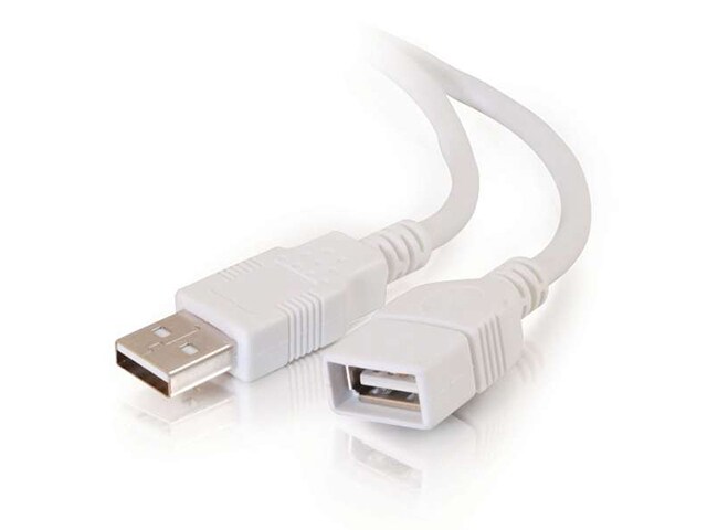C2G 19018 2m 6.6 USB 2.0 A Male to A Female Extension Cable White