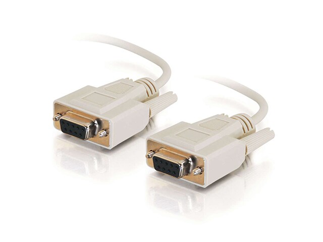 C2G 03045 3m 10 DB9 F F Serial RS232 Null Modem Cable Beige