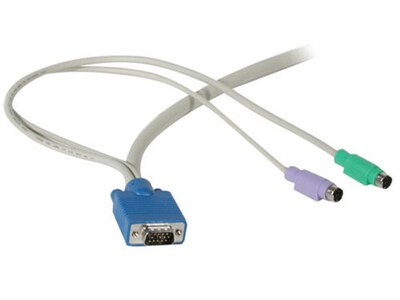 C2G 23475 4.5m (15') 3-in-1 HD15 VGA MM + PS/2 MM KVM Cable