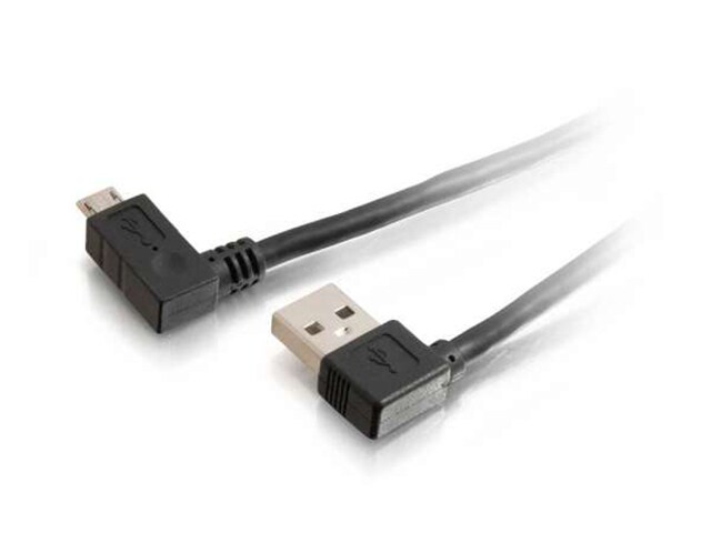 C2G 28113 1m 3 USB 2.0 A Right Angle Male to Micro USB B Right Angle Male Cable 3.2ft