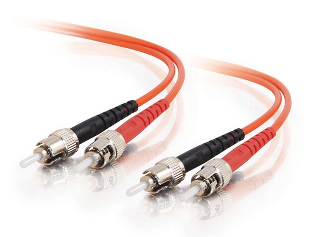 C2G 05576 1m 3.3 ST ST 62.5 125 OM1 Duplex Multimode PVC Fiber Optic Cable Orange