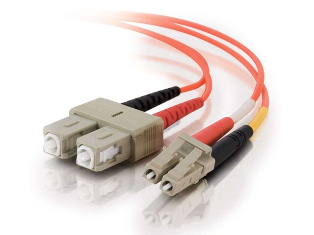 C2G 33154 1m LC SC 62.5 125 OM1 Duplex Multimode PVC Fiber Optic Cable Orange