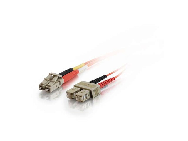 C2G 33016 3m 10ft LC SC 50 125 OM2 Duplex Multimode PVC Fiber Optic Cable Orange