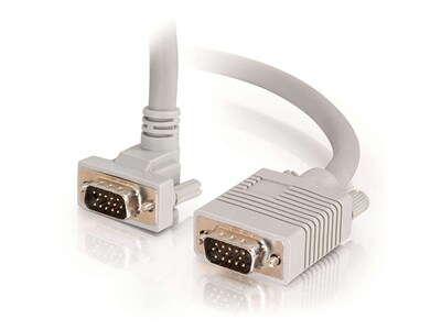 C2G 52015 0.9m (3') Premium Shielded HD15 SXGA M/M Monitor Cable with 90 Downward-Angled Male Connector
