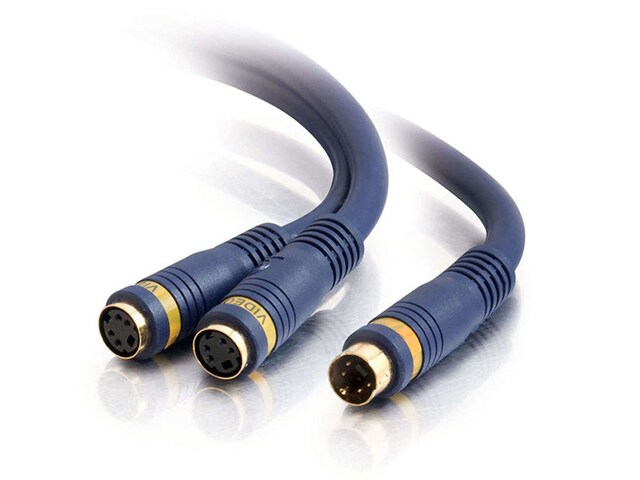 C2G 29164 0.3m 1ft Velocity One S Video Male to Two S Video Female Y Cable Black