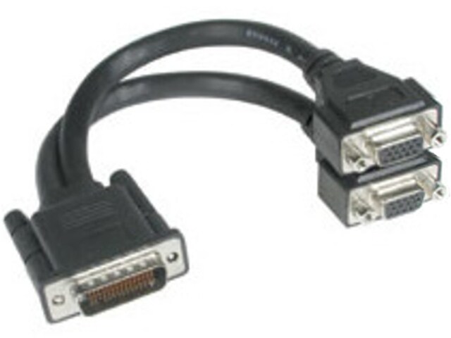 C2G 38065 9in One LFH 59 DMS 59 Male to Two HD15 VGA Female Cable