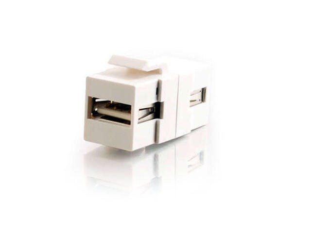 C2G 28748 Snap In USB A A Female Keystone Insert Module White
