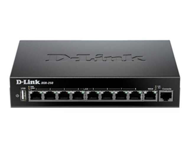 D Link DSR 250 Wired SSL VPN Router 8 Gigabit LAN Ports 1 WAN VPN SSL