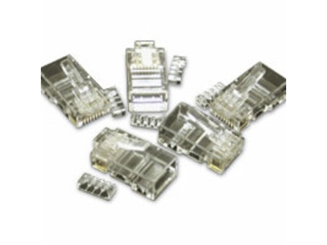 C2G 27574 RJ45 Cat5E Modular Plug with Load Bar for Round Solid Stranded Cable 50pk