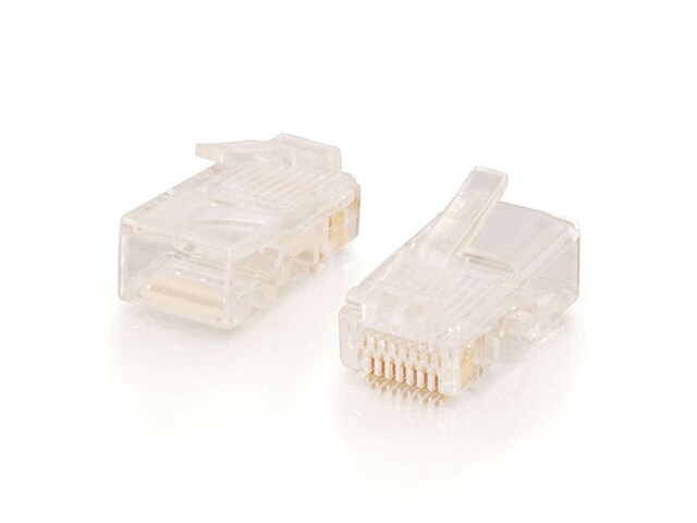 C2G 11381 RJ45 Cat5 8 x 8 Modular Plug for Round Stranded Cable 100 Pack