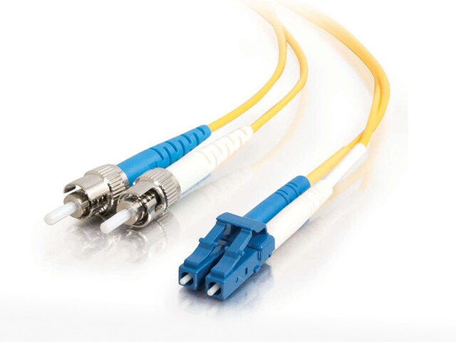 C2G 37475 2m 6.6 LC ST 9 125 OS1 Duplex Singlemode PVC Fiber Optic Cable Yellow