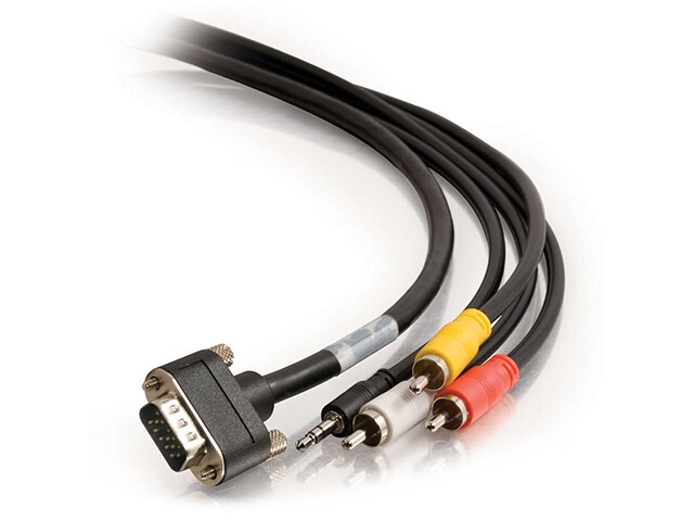 C2G 40199 3.6m 12 CMG Rated HD15 SXGA Composite Video Stereo Audio 3.5mm M M Cable with Rounded Low Profile Connectors