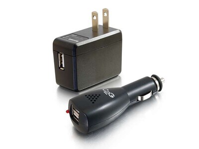 C2G 22330 AC and DC to USB Travel Charger Bundle