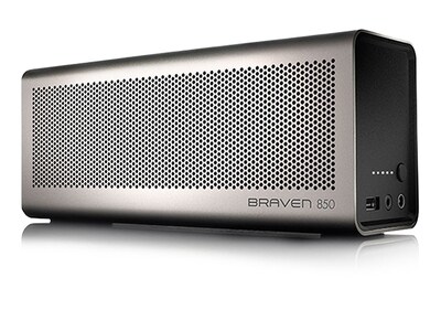 BRAVEN 850 Portable Wireless Speaker - Silver & Black