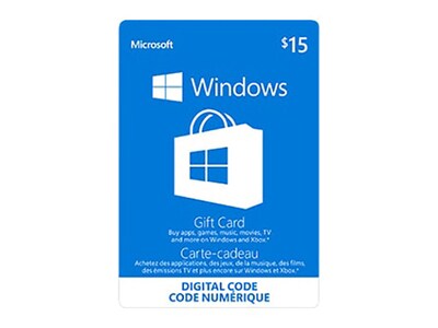 Carte de 15 $ pour la boutique Windows Store de Microsoft - Canada