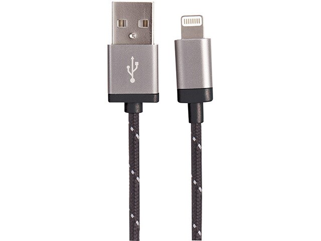 Nexxtech 1.2m 4 Lightning Sync and Charge Cable with Metallic Housing Gunmetal
