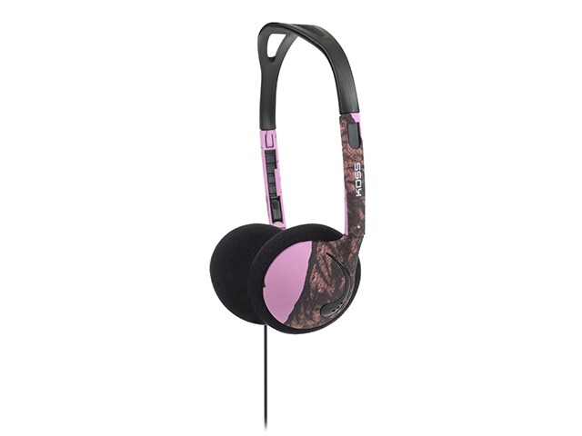 Koss KMO15P On Ear Headphones with In line Volume Control Pink Camo