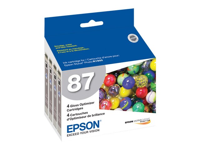 Epson T087020 4 Pack Gloss Optimizer Cartridge