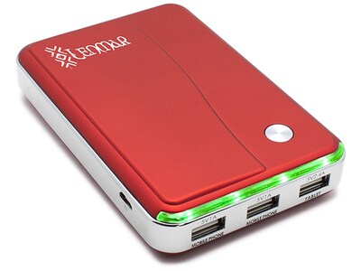 Lenmar Helix 11000mAh Portable Power Pack with 3 USBs for Mobile Phones and Tablets - Red