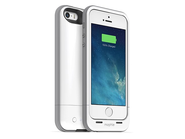 mophie Juice Pack Plus Rechargeable External Battery Case for iPhone 5 5s â€“ White