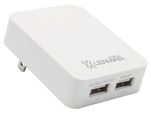 Lenmar ACUSB3W Dual USB Power Adapter White