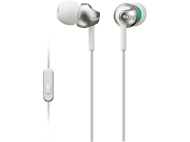 Sony MDREX110APW Earbuds with In Line Mic and Smartphone Controls White