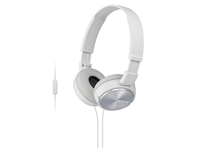 Sony MDRZX310APW On Ear Headphones with In Line Mic and Smartphone Controls White