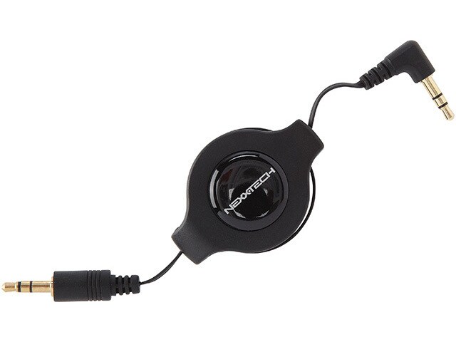 Nexxtech 1.2m 4 Retractable 3.5mm Audio Cable Black