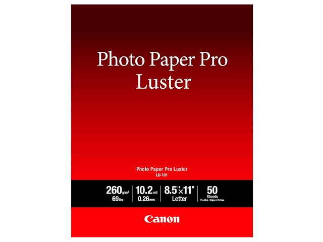 Canon LU 101 8.5 quot; x 11 quot; Letter Luster Photo Paper for PIXMA 50 Sheets