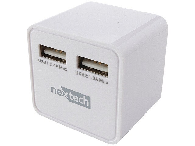 Nexxtech 3.4A Dual USB AC Charger White