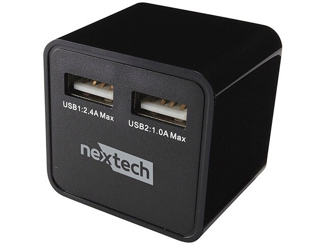 Nexxtech 3.4A Dual USB AC Charger Black