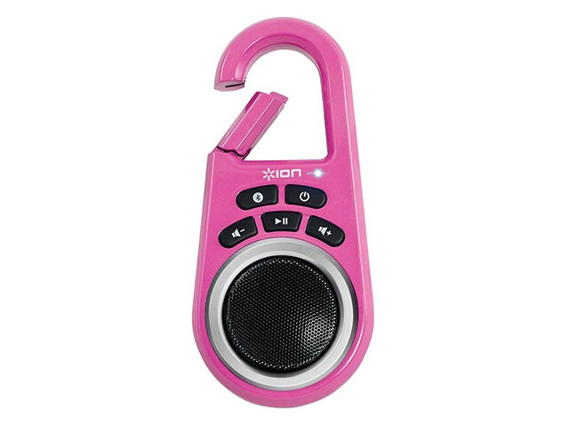 ION Audio Clipster Wireless Speaker with Built in Clip Pink