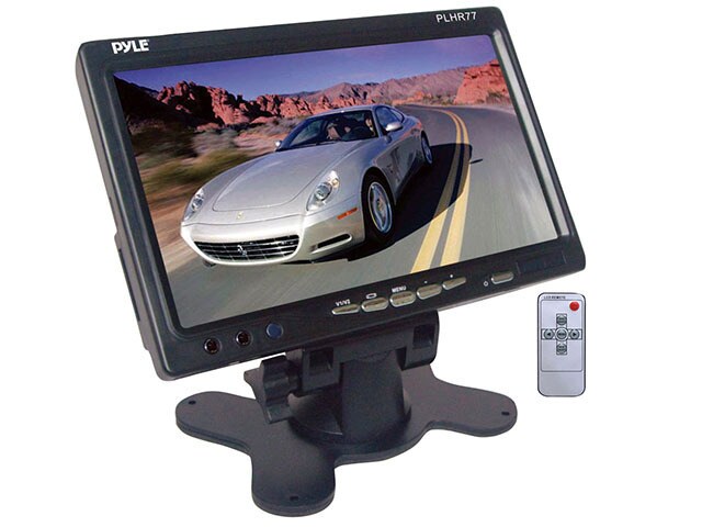 Pyle 7 Wide Screen TFT LCD Video Monitor with Headrest Shroud Universal Stand