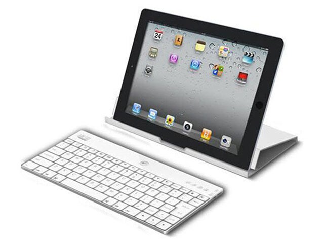Adesso Aluminum Bluetooth Keyboard with Case Stand White