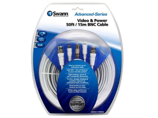 Swann Video Power 15m 50 BNC to BNC Extension Cable