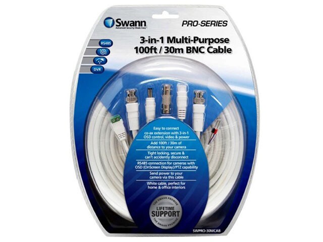Swann Pro Series 3 in 1 Multi Purpose 30.5m 100 BNC Cable