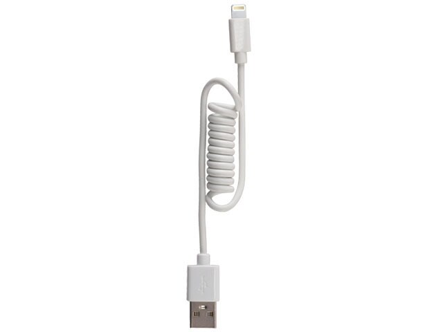 RCA 1.2m 4 Coiled Lightning Connector Cable for iPhone iPad White