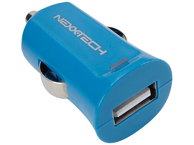 Nexxtech 2.4A DC USB Car Charger Blue