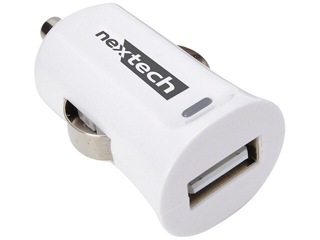 Nexxtech 2.4A DC USB Car Charger White