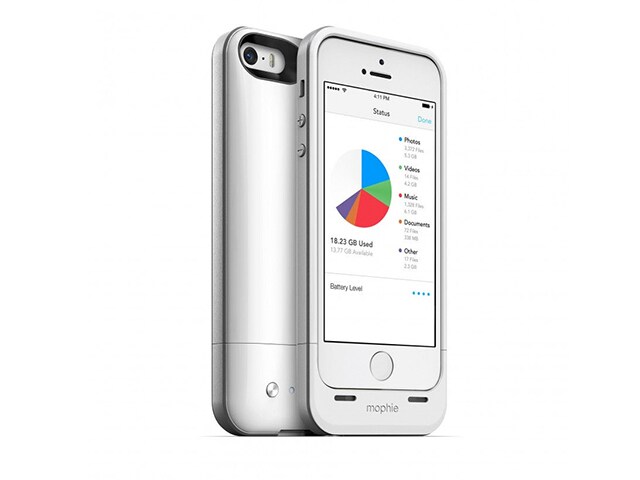 mophie Space Pack Charging and 16GB Storage Case for iPhone 5 5s White