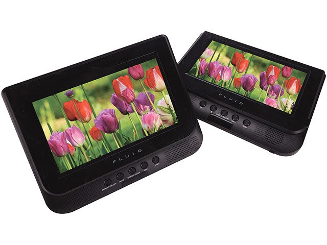Fluid 7in dual screen portable DVD player